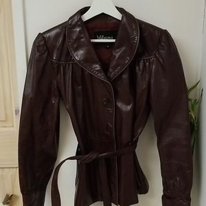 Vintage leather 1970's merlot leather jacket